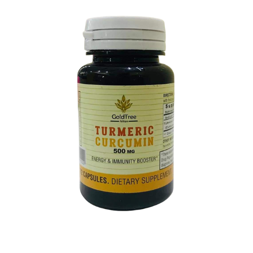 Buy GoldTree Turmeric Curcumin 500mg Capsules - Energy & Immunity Booster (72 Capsules) - Gold Tree Millers