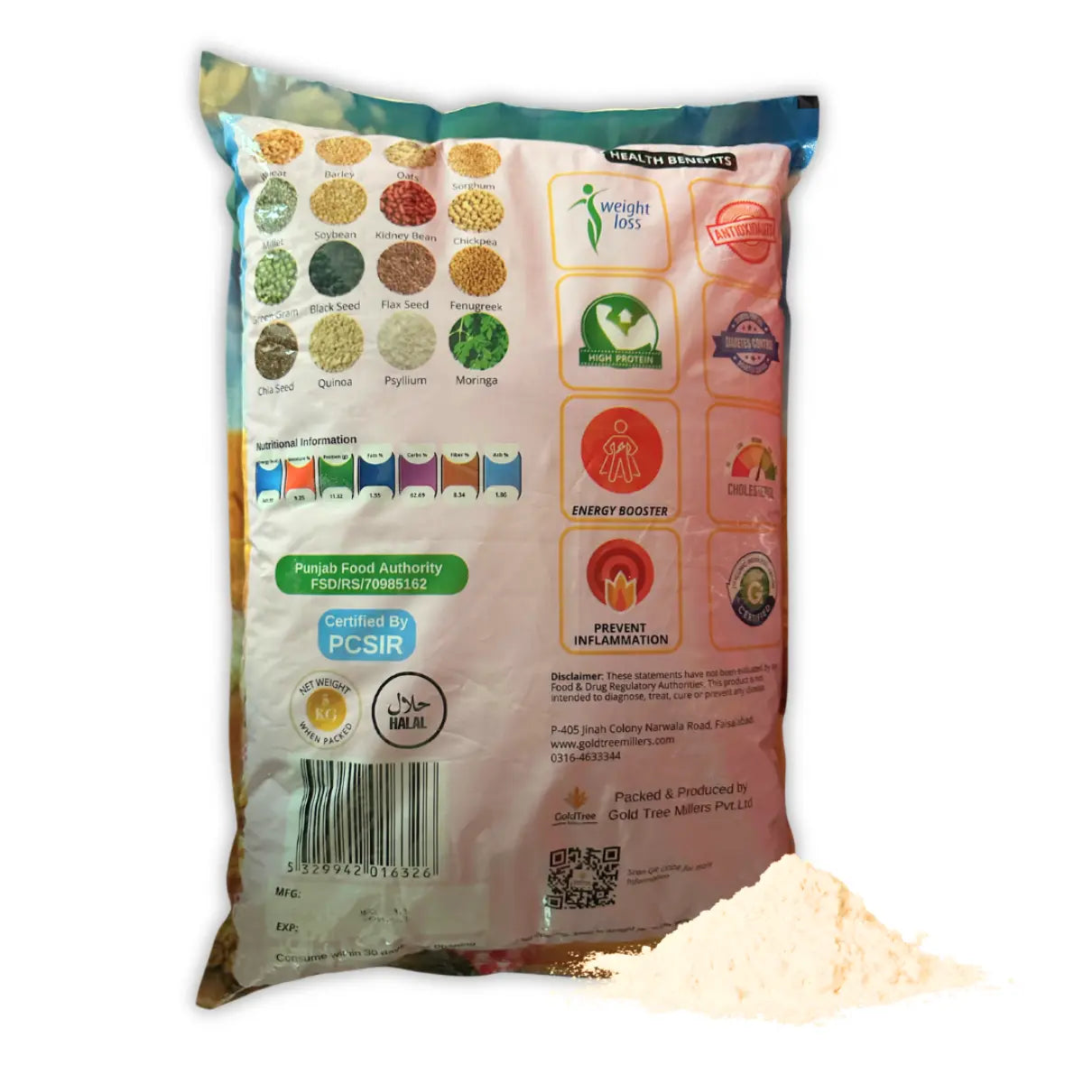 Buy Best Multigrain Flour / Multigrain Atta (16 Grains) 5KG - Order Now