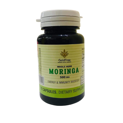Buy GoldTree Moringa 500mg Capsules - Energy & Immunity Booster (72 Capsules) - Gold Tree Millers