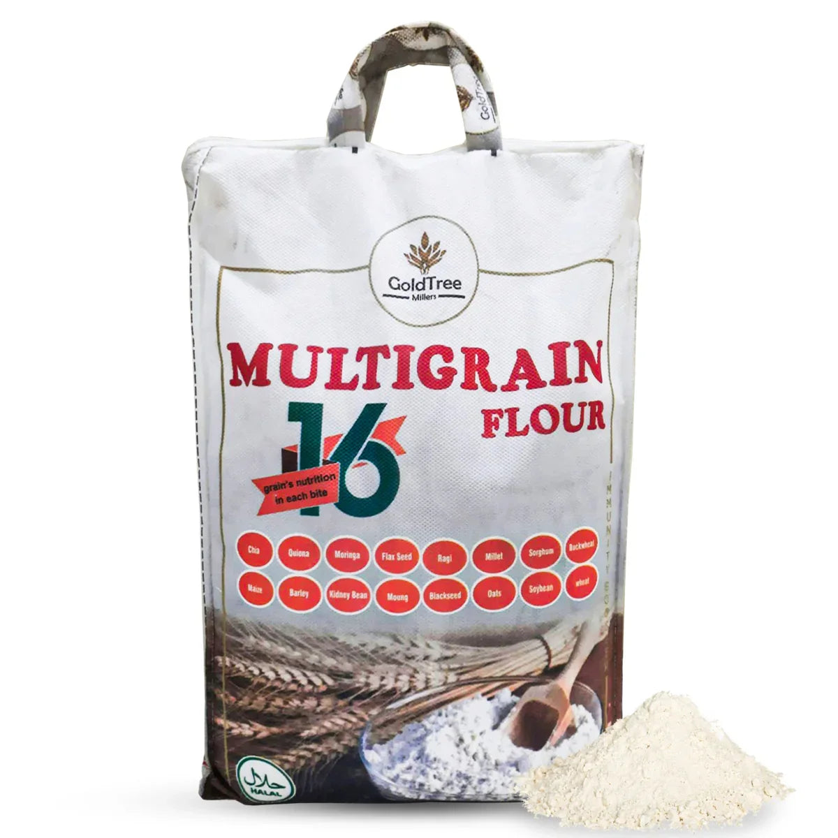 Buy Best Multigrain Flour / Multigrain Atta (16 Grains) 5KG - Order Now - Gold Tree Millers